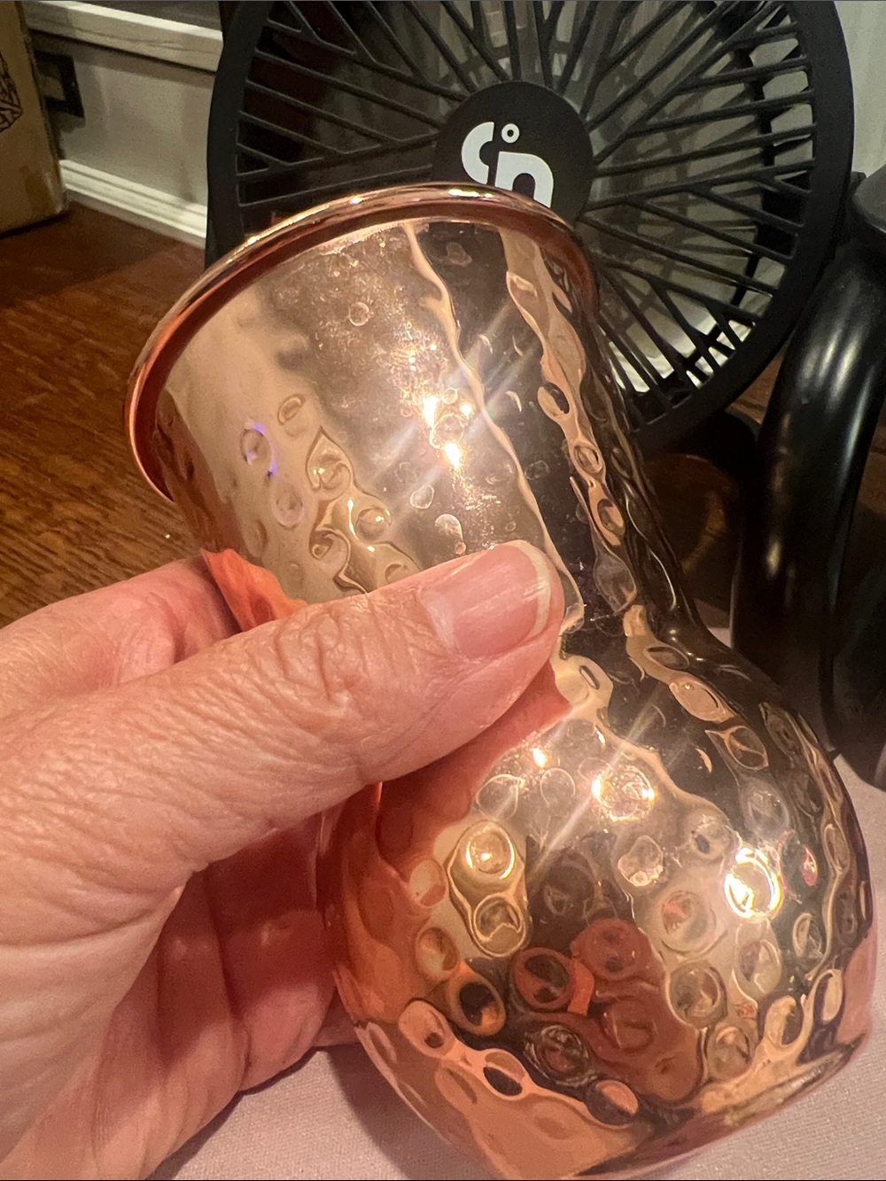 Copper Hammered Tumbler Glasses - Set of 2 - Picture 2 of 2